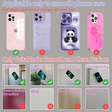 Silicone Suction Cup Phone Case Mount Handsfree Holder White Compatible with Phone Accessories for Selfies Videos Strong Grip Double Sided.