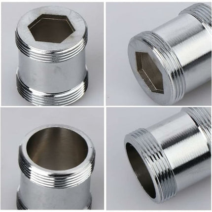 2 Pack Brass Faucet Adapter 22mm NPT Male to Male Aerator Connector Compatible with Sink Faucet Water Filter M24 to M22.