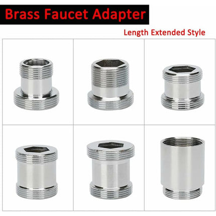 2 Pack Brass Faucet Adapter 22mm NPT Male to Male Aerator Connector Compatible with Sink Faucet Water Filter M24 to M22.