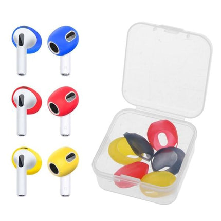 3 sets of earplugs for Airpods Pods 3 silicone ear caps Bluetooth compatible headphones Earplugs Ear cushions Ultra-thin anti-slip Blue red yellow Blue red yellow.