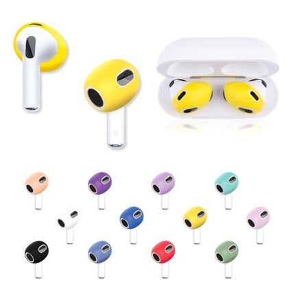3 sets of earplugs for Airpods Pods 3 silicone ear caps Bluetooth compatible headphones Earplugs Ear cushions Ultra-thin anti-slip Blue red yellow Blue red yellow.
