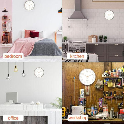 Minimalist Wall Clock (Silver), 30 cm (12 inches) Modern Silent Wall Clock, Silent Quartz Movement.