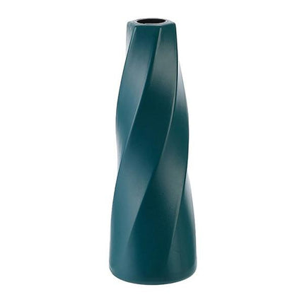 Plastic Vase Imitation Ceramic Flower Pot Table Arrangement Dark Blue.