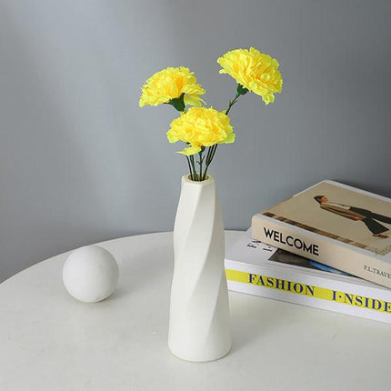 Plastic Vase Imitation Ceramic Flower Pot Table Arrangement Dark Blue.