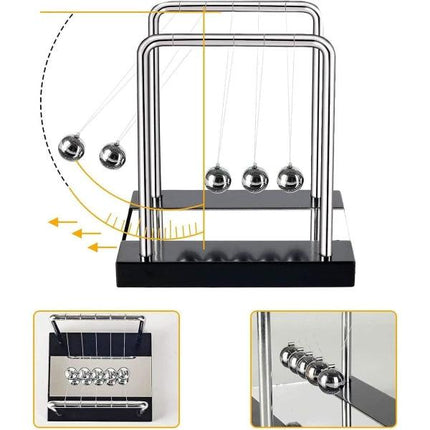 Newton's pendulum, large Newton's cradle 18 cm pendulum Newton's balls Newton's swing Science game Office desk decoration.