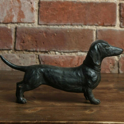 Resin Dachshund Statue Antique Collectible Ornament.