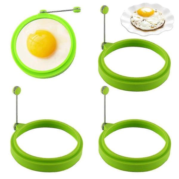 4 pcs silicone egg ring, egg rings non-stick, egg cooking rings, perfect fried shape or pancake rings.