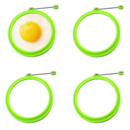 4 pcs silicone egg ring, egg rings non-stick, egg cooking rings, perfect fried shape or pancake rings.