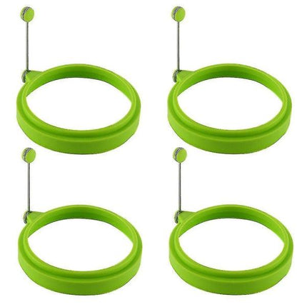 4 pcs silicone egg ring, egg rings non-stick, egg cooking rings, perfect fried shape or pancake rings.