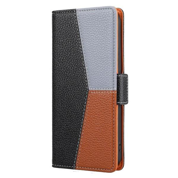 Compatible with Samsung Galaxy A22 4G Case Magnetic Black Three-color Stitching Samsung.