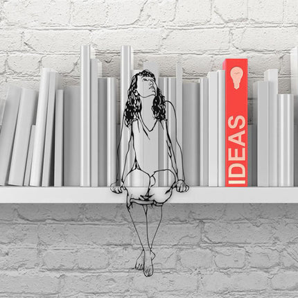 Metal Art Decor Modern 2D Figure Ornament Shelf Home Office Housewarming Gift.