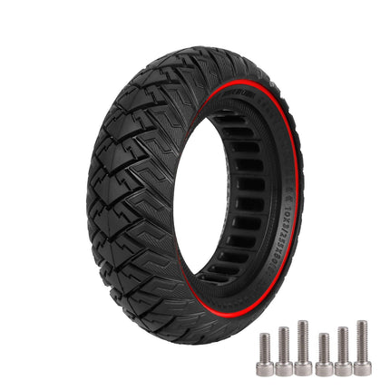 10-inch 10*3 off-road solid tire 255×80 non-slip explosion-proof tire 80/65-6 airless honeycomb tire Black Tire only.