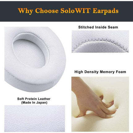 Compatible with Beats Solo 2 Solo 3 Replacement Ear Pads White CDQ.