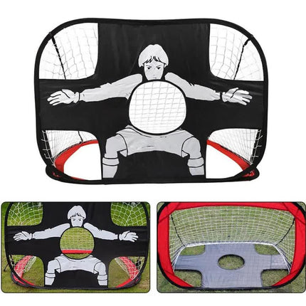 Foldable Nylon Football Goal for Kids and Adults, Football Goal for Playground, Garden, Indoor and Outdoor Red.