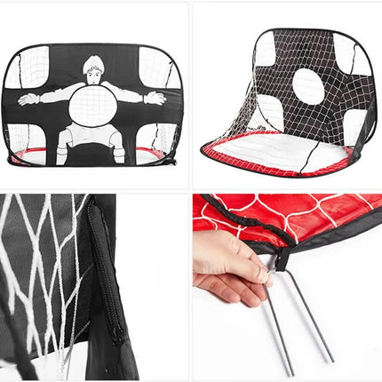 Foldable Nylon Football Goal for Kids and Adults, Football Goal for Playground, Garden, Indoor and Outdoor Red.