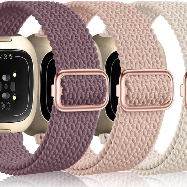 Fitbit Versa Strap Compatible with Sense Sense 2 Elastic Braided Nylon Sport Band.