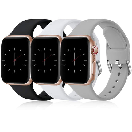 Compatible with Apple Watch Bands Series 8 7 6 5 4 3 Ultra SE 42mm 44mm 45mm, 3-Pack Black White Gray.