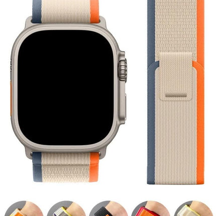 Trail Strap Compatible with Apple Watch Ultra 2 Series 9 8 7 6 5 3 for 49mm 45mm 44mm 42mm 41mm 40mm 38mm in Orange Beige.
