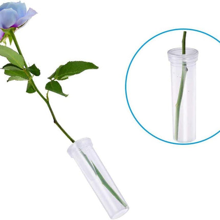 21 Pack 60ml Large Floral Tubes with Rack Holder for Milkweed Cuttings, Raising Caterpillars, Monarchs, Butterflies, Flower Arrangements.