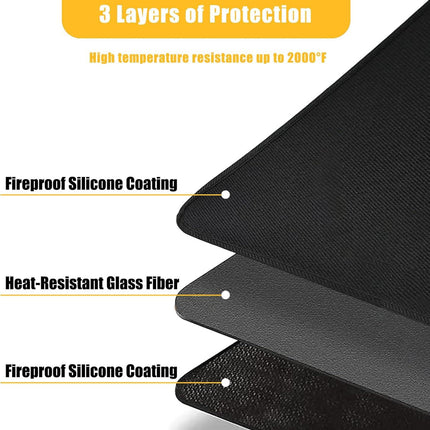 Fireproof Fireplace Hearth Mat, Fireplace Hearth Rug, Fire Resistant Rectangular Fire Pit, Heated Floor Mat for Outdoor Grills, Fire Pits, Smokers, Woodstoves, 42" x24”.