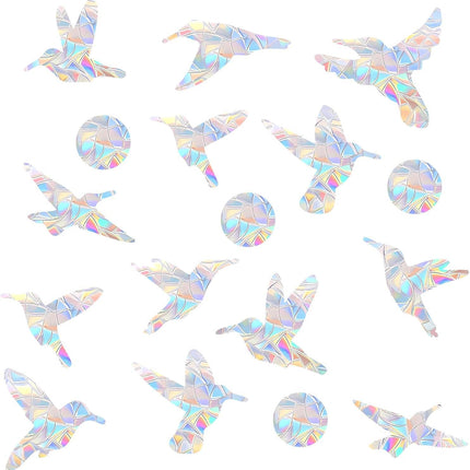 54 Pieces Birds Static Window Clings Anti Collision Window Decals for Bird Strikes, Glass Door Window Stickers, Stop Birds Flying into Windows, Hummingbird Style.
