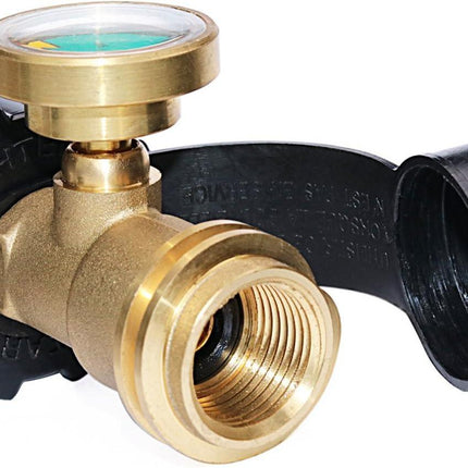 Universal Fit POL Propane Tank Adapter with Gauge - Converts POL LP Tank Service Valve to QCC1 / Type 1, Old to New Connection Type.
