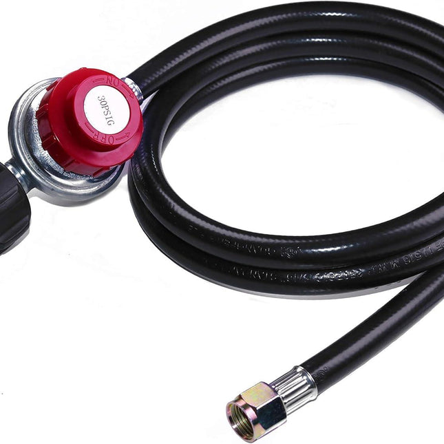 0-30 PSI Adjustable Propane Regulator with 4 Feet QCC1/Type1 Hose - Fits for Propane Burner Turkey Fryer Smoker and More Appliances - Safety Certified.