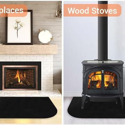 Fireplace Mat, Hearth Rug Fireproof, Fireplace Floor Mat, Fireproof Rug for Fireplaces and Woodstoves,Fire Resistant Fireplace Rug, D Shaped, Size 40" x24".