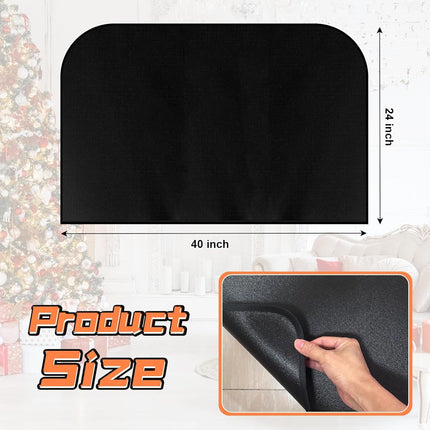 Fireplace Mat, Hearth Rug Fireproof, Fireplace Floor Mat, Fireproof Rug for Fireplaces and Woodstoves,Fire Resistant Fireplace Rug, D Shaped, Size 40" x24".