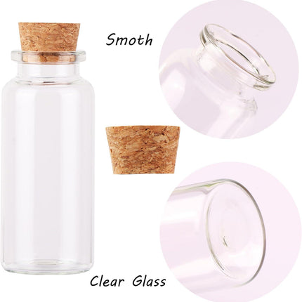 30ml Cork Stoppers Glass Bottles, Small Jars for Candy Wishing Bottle Wedding Favors (12 Sets).