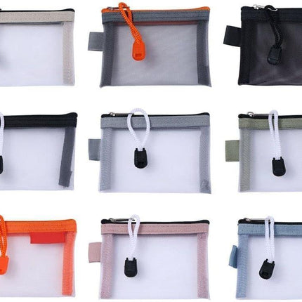 Green Small Zipper Pouch Mini Mesh Zipper Coin Purse Nylon Mesh Card Storage Bags Small Portable Cosmetic Case Mesh Storage Bags Cosmetic Bags for Women Travel.
