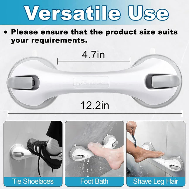 Shower Foot Rest for Wall, 12 Inches Shower Pedicure Foot Stool for Shaving Legs Bathroom Stool with Powerful Suction Cups Foot Stand for Inside Shower Suitable for Small Shower Spaces.
