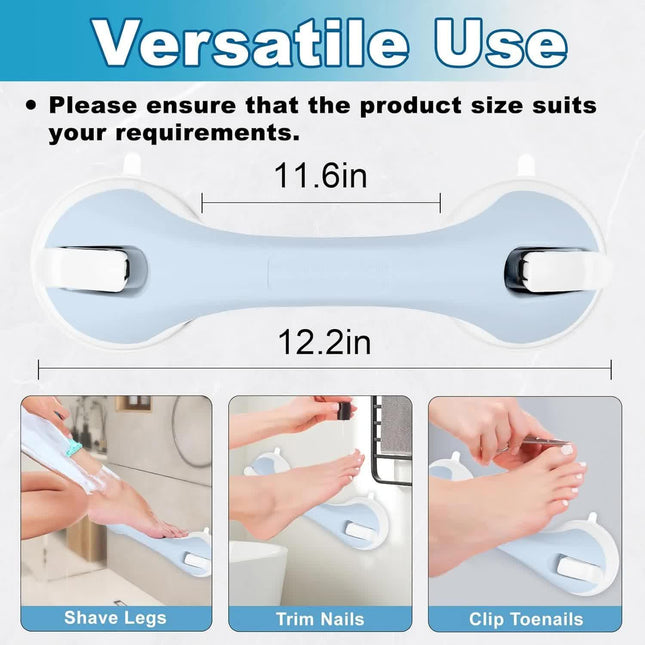 Shower Foot Rest for Wall, Shower Pedicure Foot Stool for Shaving Legs Bathroom Stool with Powerful Suction Cups Foot Stand for Inside Shower Suitable for Small Shower Spaces.