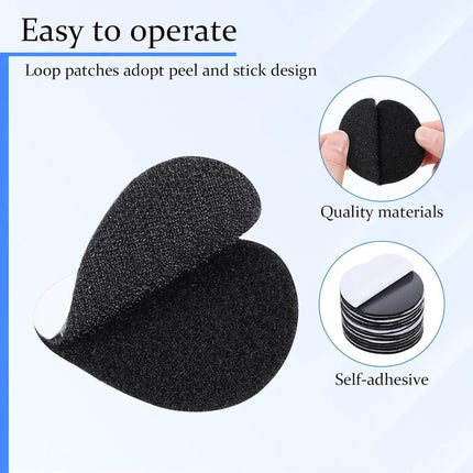 12 Pairs Round Self Adhesive Hook and Loop Tape, 2 Inch Black Nylon Self Adhesive Dots Double-Sided Adhesive Strip Heavy-Weight Industrial Strength Sticky Tape for Home Car Office Wall Decoration.