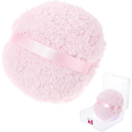 Body Powder Puff, 6 Inch Powder Puff with Storage Container Pink Soft Powder Puff for Body Powder Large Dust Puffs for Women Body Powder Applicator.