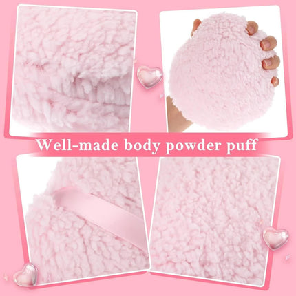 Body Powder Puff, 6 Inch Powder Puff with Storage Container Pink Soft Powder Puff for Body Powder Large Dust Puffs for Women Body Powder Applicator.
