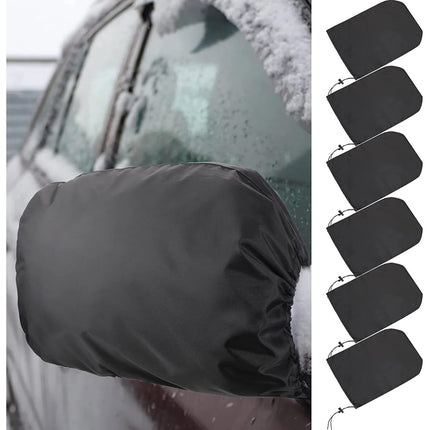 6 Pieces Waterproof Side Mirror Covers Auto Rearview Protection Cover Exterior Rear View Accessories Car Mirror Accessories with Drawstrings for Car Vehicle Winter.