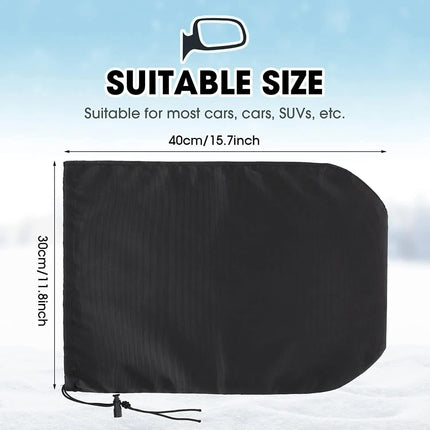6 Pieces Waterproof Side Mirror Covers Auto Rearview Protection Cover Exterior Rear View Accessories Car Mirror Accessories with Drawstrings for Car Vehicle Winter.