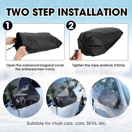 6 Pieces Waterproof Side Mirror Covers Auto Rearview Protection Cover Exterior Rear View Accessories Car Mirror Accessories with Drawstrings for Car Vehicle Winter.
