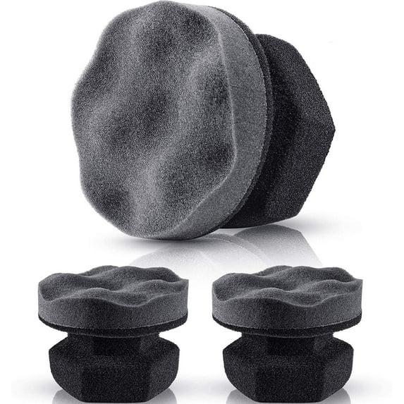 3 Pieces Tire Shine Applicator Tire Dressing Applicator Pads Tire Sponge Applicator Foam Tire Gel Wet Applicator Car Detailing Reusable Cleaning Supplies for Tire Shine (Gray,4.33 Inch).