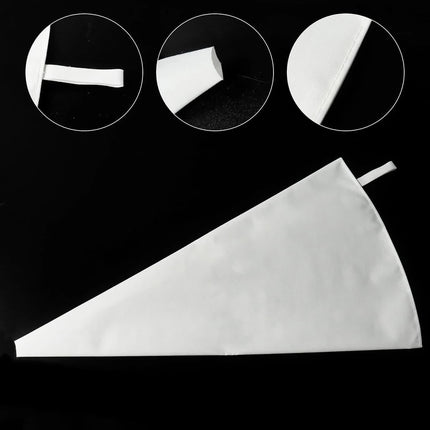 3 Pack Reusable Piping Bags, 18 Inch Cloth Pastry Bags Cake Decorating Bags Icing Piping Bag Hangable Frosting Piping Bags(White).