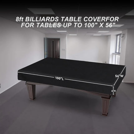 8 Feet Pool Table Cover, Waterproof & Dustproof 420D Oxford Cloth Billiard Pool Table Cover for Pool Table 8FT Fitted(Black).