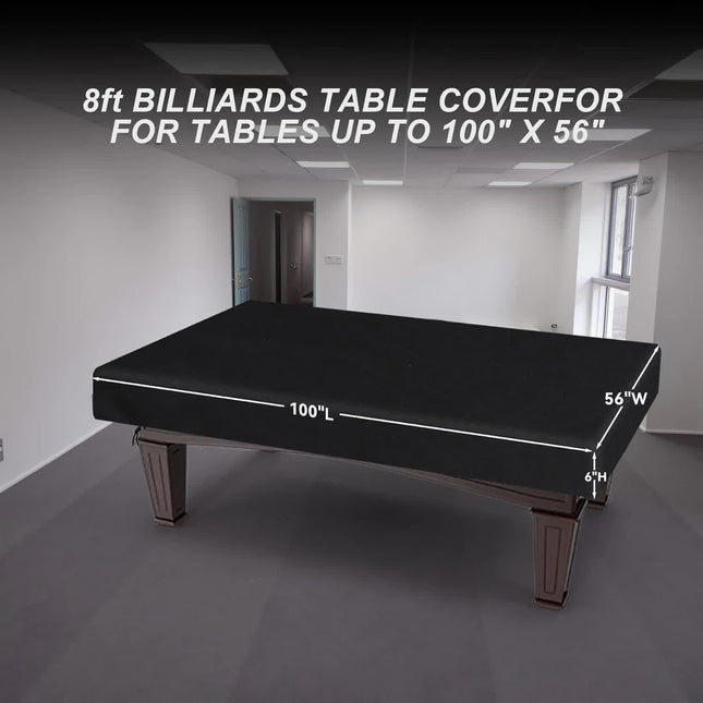 8 Feet Pool Table Cover, Waterproof & Dustproof 420D Oxford Cloth Billiard Pool Table Cover for Pool Table 8FT Fitted(Black).
