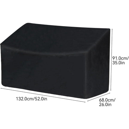 Outdoor Bench Cover, 52" W x 26" D x 35" H 2-Seater Patio Bench Cover Waterproof, 210D Heavy Duty Outdoor Furniture Cover for Garden Patio Loveseat, Bench(Black).