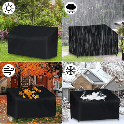 Outdoor Bench Cover, 52" W x 26" D x 35" H 2-Seater Patio Bench Cover Waterproof, 210D Heavy Duty Outdoor Furniture Cover for Garden Patio Loveseat, Bench(Black).