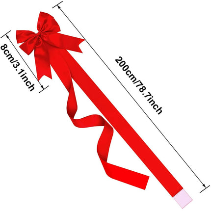 6 Pieces Christmas Cabinet Ribbons Bows Large Christmas Door Ribbon Cabinet Bows for Xmas Holidays Party Supplies (Red).