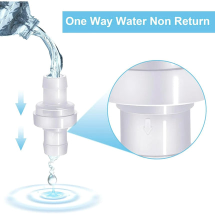 6 Pack One Way Check Valves, 1/2" (12mm) Hose Barb Non Return Ozone Resistance Plastic Valve Pump for Fuel Oil Water Air Gas.