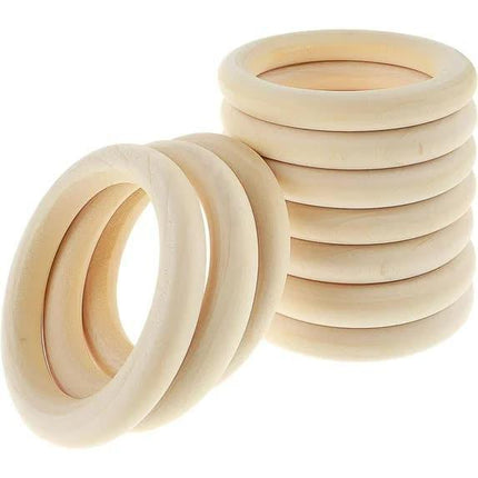 10 Pcs Unfinished Natural Wooden Rings for Crafts 70mm/3 Inch Wooden Rings Macrame Wooden Rings Without Paint for Crafts DIY Pendant Connectors Jewelry Making Macrame Supplies.