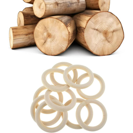10 Pcs Unfinished Natural Wooden Rings for Crafts 70mm/3 Inch Wooden Rings Macrame Wooden Rings Without Paint for Crafts DIY Pendant Connectors Jewelry Making Macrame Supplies.