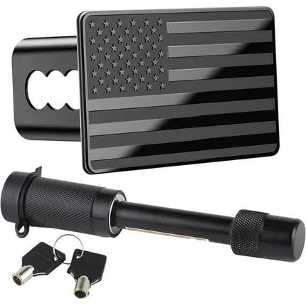 Tow Hitch Cover, Heavy American Flag Metal Trailer Hitch Cover for 2 Inch Receivers, Ideal for Truck Accessories with 5/8-Inch Pin Diameter Trailer Hitch Lock.